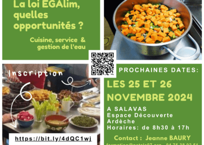 Formation : la Loi EGAlim, quelles opportunités ? Cuisine, service & gestion de l’eau